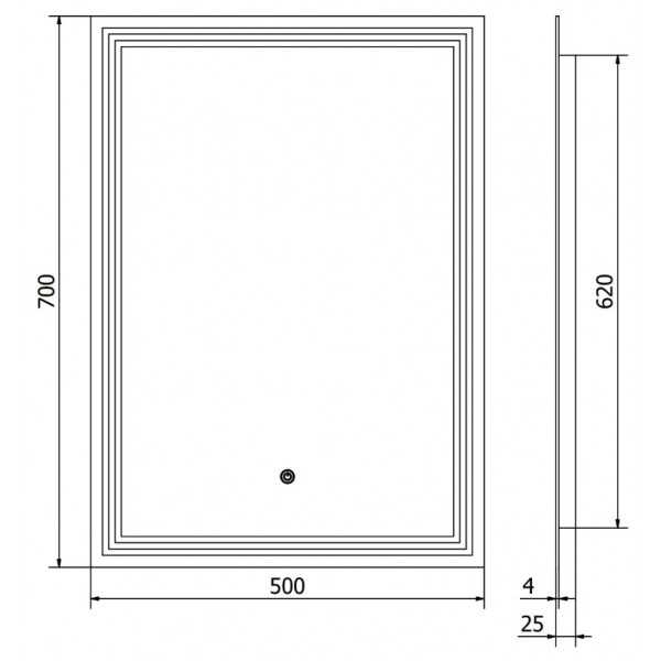 Дзеркало MEXEN TACO 50x70 LED прямокутне