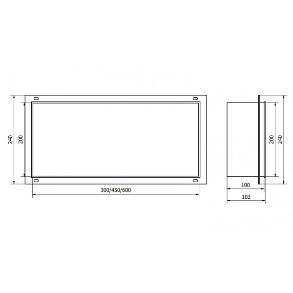 Вбудована полиця MEXEN X-Wall-NR 45x20 BLACK без обідка