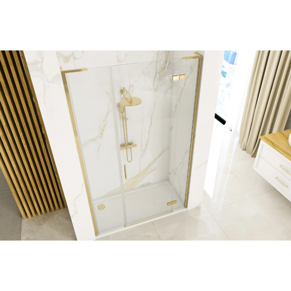 Душевая дверь REA HUGO 120 BRUSHED GOLD распашная