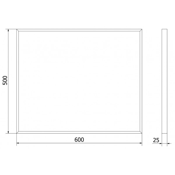 Дзеркало MEXEN LOFT 60x50 BLACK прямокутне