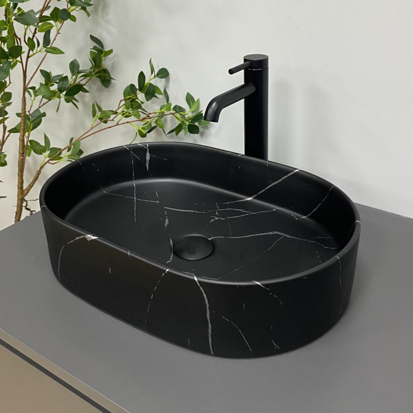 Умывальник (раковина) VBI VERONA 50 BLACK MARMO MATT накладной