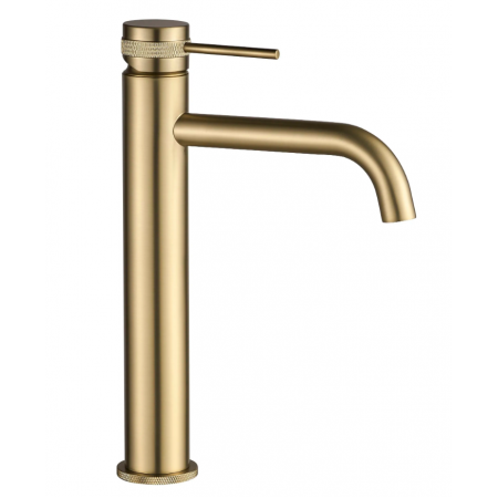 Смеситель для раковины (умывальника) REA LUNGO GRIP BRUSHED GOLD высокий