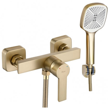 Смеситель для ванны и душа REA ARGUS BRUSHED GOLD настенный без излива