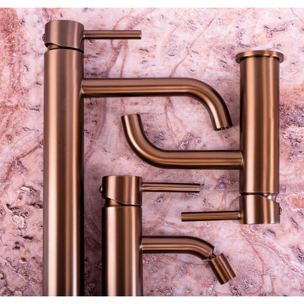 Смеситель для раковины (умывальника) REA LUNGO BRUSHED COPPER высокий
