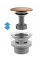Мебельный сифон REA FLOW + CLICK-CLACK BRUSHED COPPER универсальный