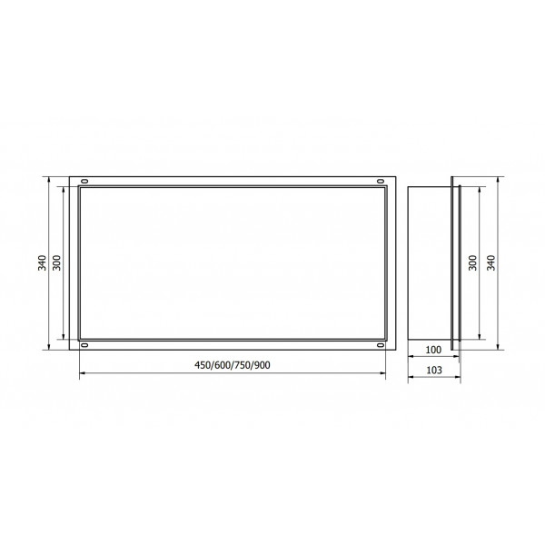 Вбудована полиця MEXEN X-Wall-NR 45x30 INOX без обідка