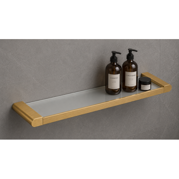 Полка стеклянная VBI TERRA BRUSHED GOLD