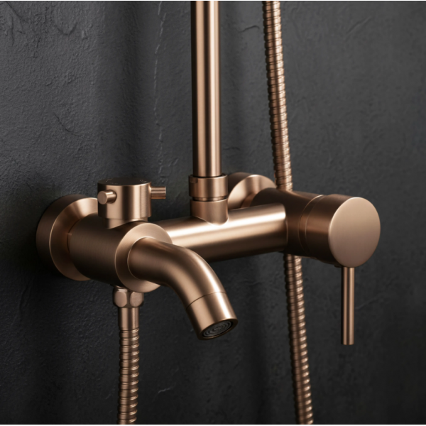 Душевой гарнитур REA LUIS BRUSHED COPPER с изливом