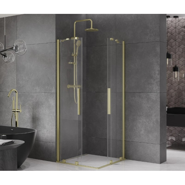 Душова кабіна MEXEN VELAR DUO 100х100 BRUSHED GOLD
