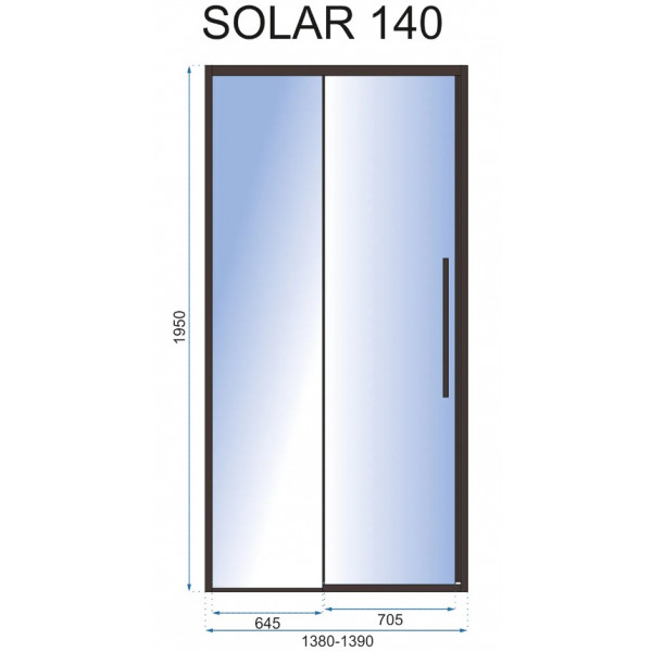 Душові двері REA SOLAR 140 BLACK