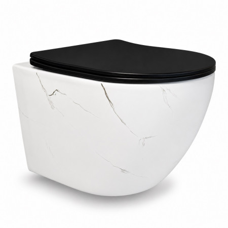 Подвесной унитаз VBI VULCANO WHITE STONE MATT TORNADO
