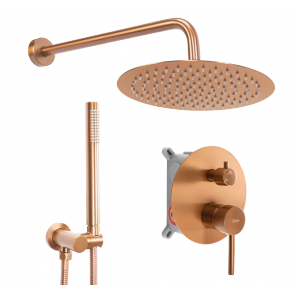 Душевая система REA LUNGO BRUSHED COPPER + BOX скрытого монтажа