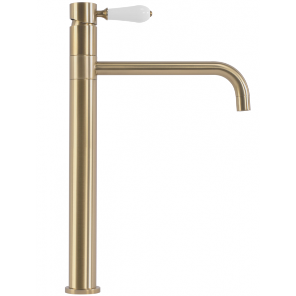Смеситель для раковины (умывальника) REA SERRA BRUSHED GOLD высокий