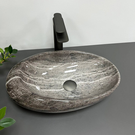 Умывальник (раковина) VBI VICENZA DARK STONE GLOSSY накладной