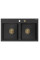 Гранітна кухонна мийка MEXEN HEKTOR BLACK SILVER + сифон GOLD