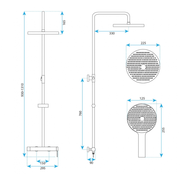 Душевой гарнитур REA FOSS CLIF NICKEL BRUSHED