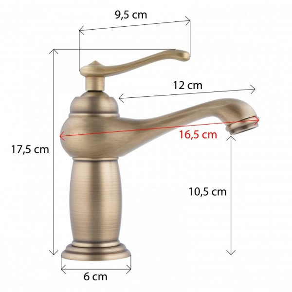 Змішувач для раковини (умивальника) YOKA MARENA BRUSHED GOLD низький *
