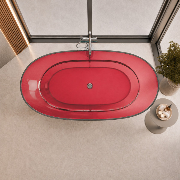 Ванна VBI VESUVIO RED 170 x 78 отдельностоящая стеклянная