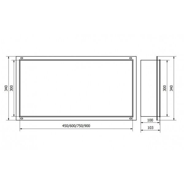 Вбудована полиця MEXEN X-Wall-NR 45x30 GOLD без обідка