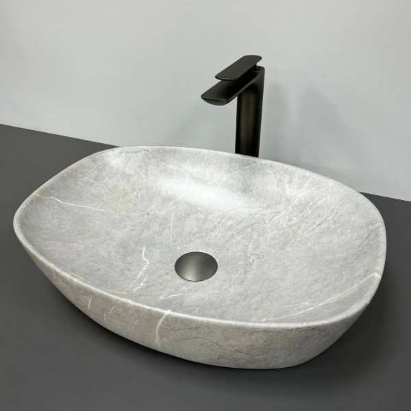 Умывальник (раковина) VBI OLBIA GREY STONE MATT накладной