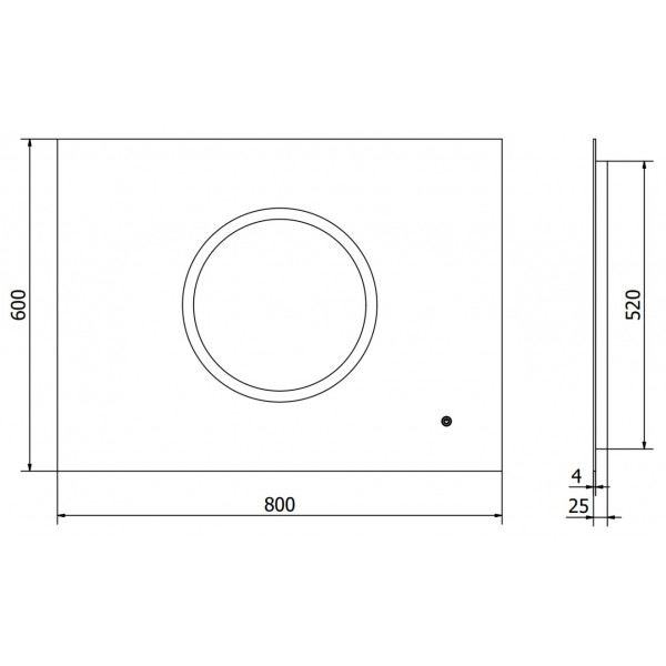 Дзеркало MEXEN KOGA 80x60 LED прямокутне
