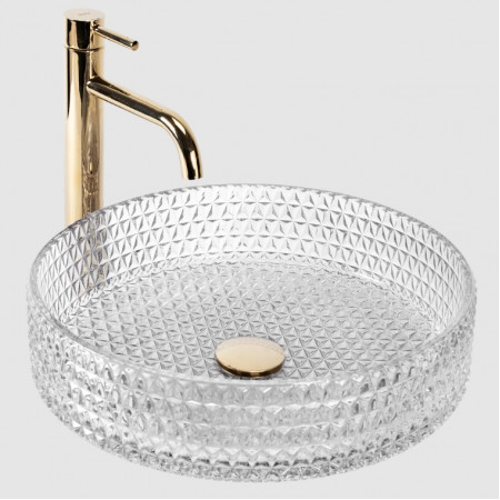 Умывальник (раковина) REA CRISTAL 39 TRANSPARENT накладной