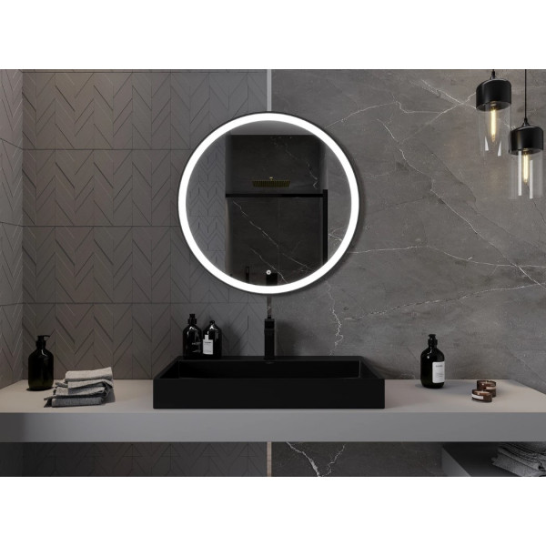 Дзеркало MEXEN ESSO 80 BLACK LED кругле