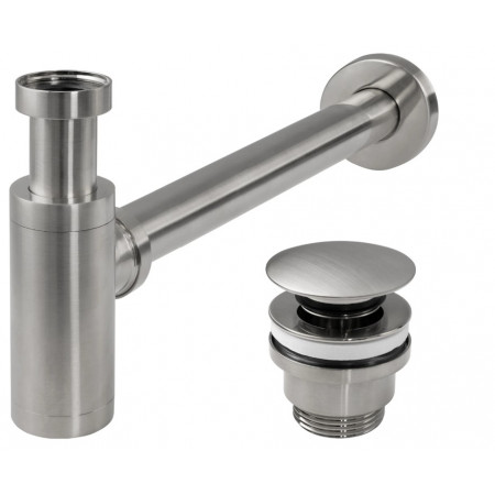 Сифон для раковины REA NICKEL BRUSHED универсальный + CLICK-CLACK *