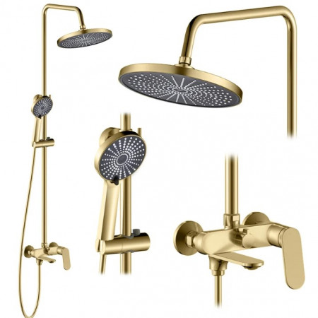 Душевой гарнитур REA MARCO BRUSHED GOLD с изливом