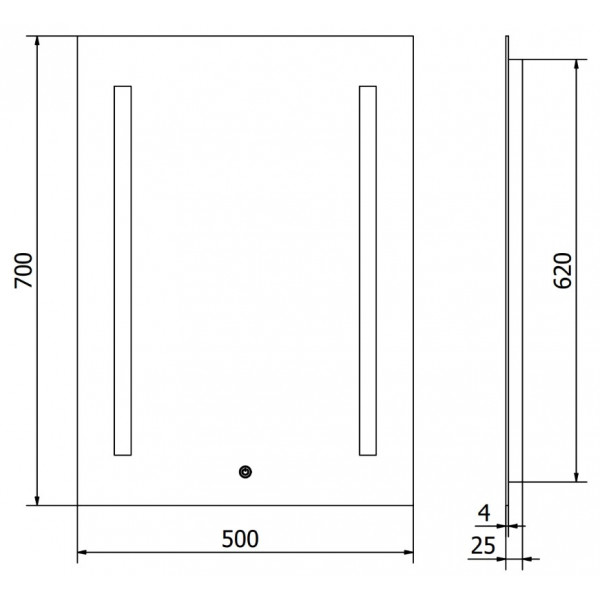 Дзеркало MEXEN REMI 50x70 LED прямокутне