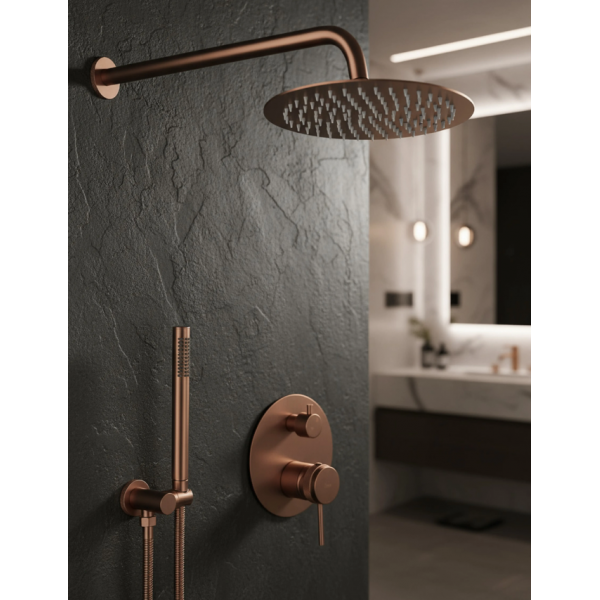 Душевая система REA LUNGO GRIP BRUSHED COPPER + BOX скрытого монтажа