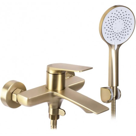 Смеситель для ванны и душа REA  AVALON BRUSHED GOLD настенный с изливом
