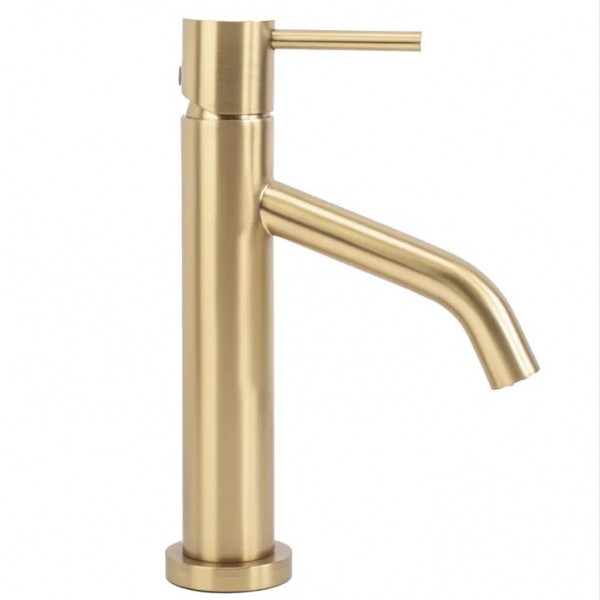 Смеситель для раковины (умывальника) REA LEVEL BRUSHED GOLD матовое золото низкий