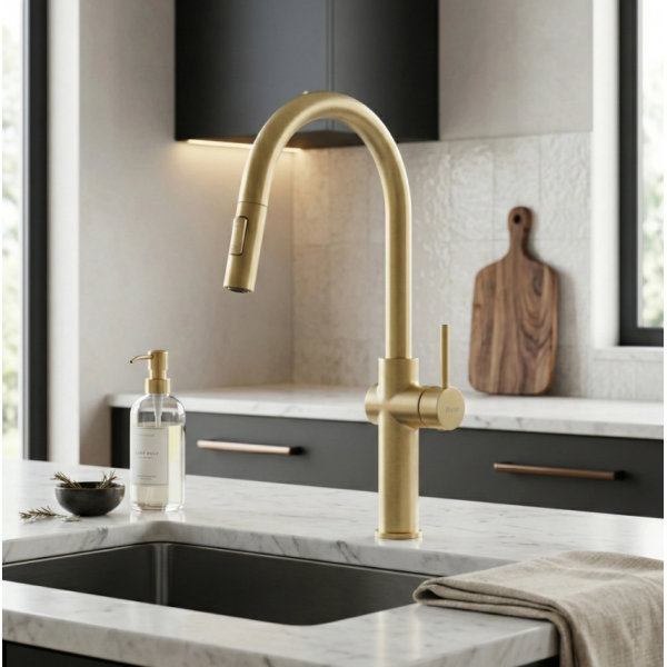 Смеситель для кухни REA FRESH HIGH BRUSHED GOLD