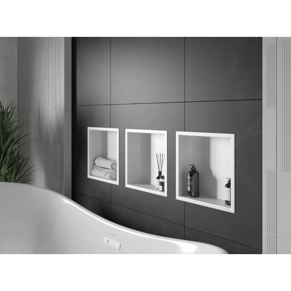 Вбудована полиця MEXEN X-Wall-R 30 WHITE з обідком