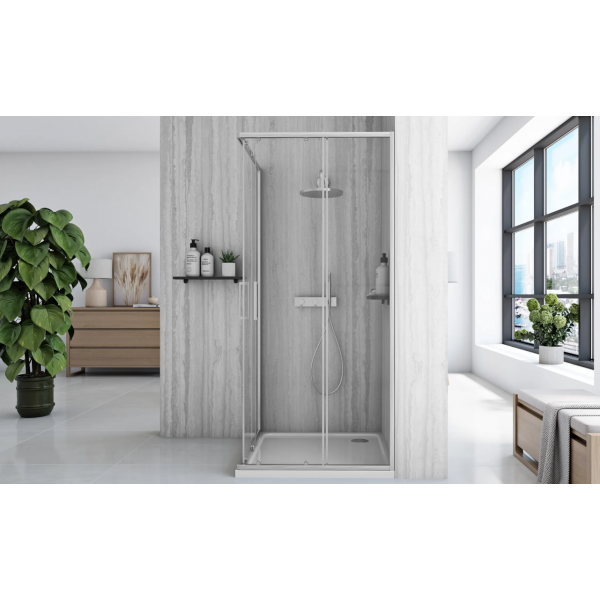 Душевая кабина REA CITY 100х80 NIKIEL BRUSHED
