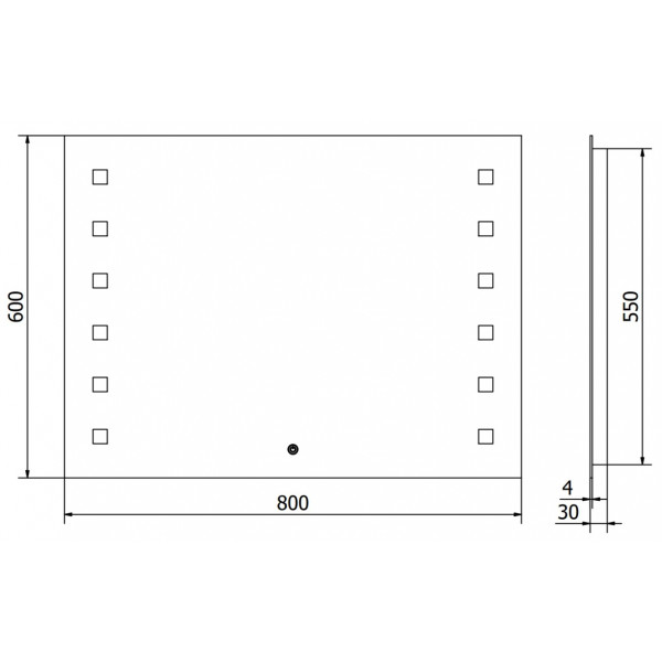 Дзеркало MEXEN NER 80x60 LED прямокутне