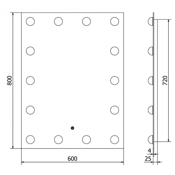 Дзеркало MEXEN DONA 60x80 LED прямокутне