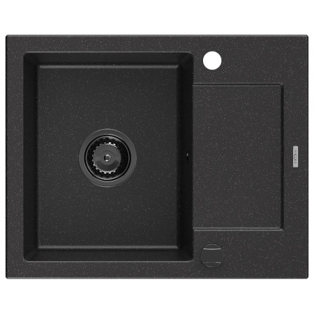 Гранітна кухонна мийка MEXEN ENZO BLACK SILVER + сифон BLACK