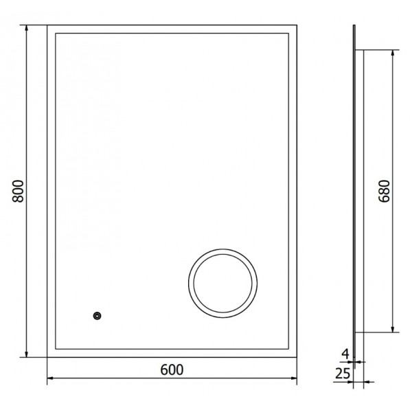 Дзеркало MEXEN KALA 60x80 LED прямокутне