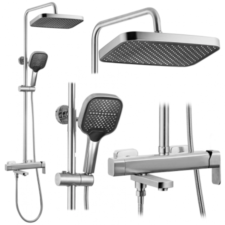 Душевой гарнитур REA ARLO NICKEL BRUSHED с изливом