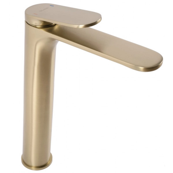 Смеситель для раковины (умывальника) REA MARCO BRUSHED GOLD высокий