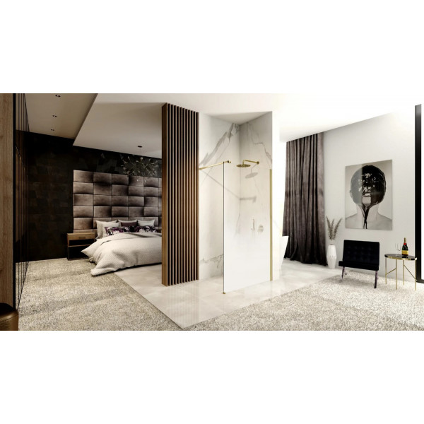 Душевая стенка REA AERO OMBRE 110 MATT BRUSHED GOLD
