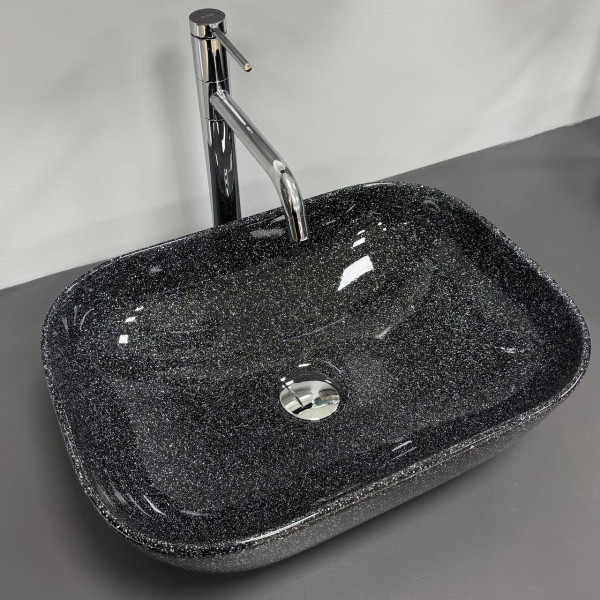 Умывальник (раковина) VBI RAVENNA SPACE BLACK GLOSSY накладной