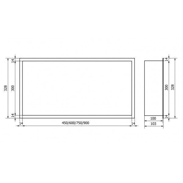 Вбудована полиця MEXEN X-Wall-R 75 WHITE з обідком