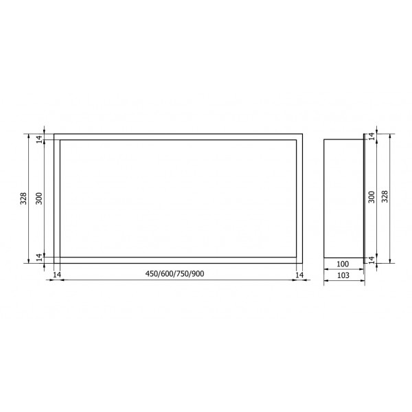 Вбудована полиця MEXEN X-Wall-R 60x30 WHITE з обідком