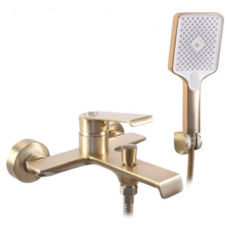 Смеситель для ванны и душа REA HASS BRUSHED GOLD настенный с изливом