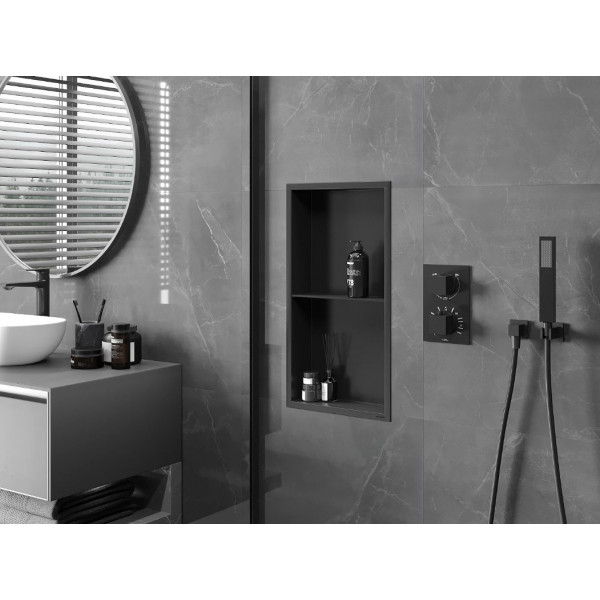 Вбудована полиця MEXEN X-Wall-R 60x30 BLACK з обідком *