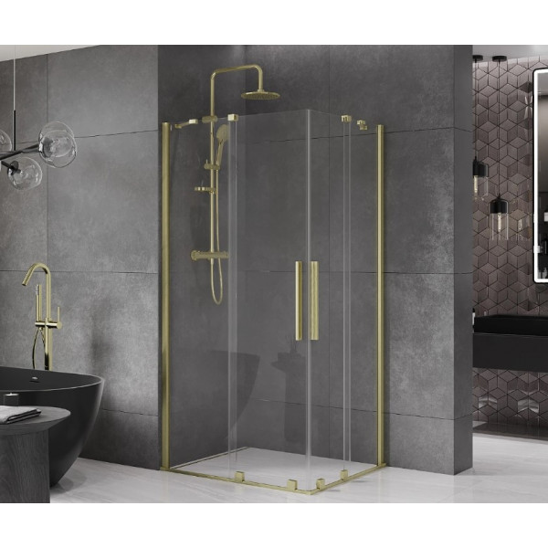 Душова кабіна MEXEN VELAR DUO 100х90 BRUSHED GOLD