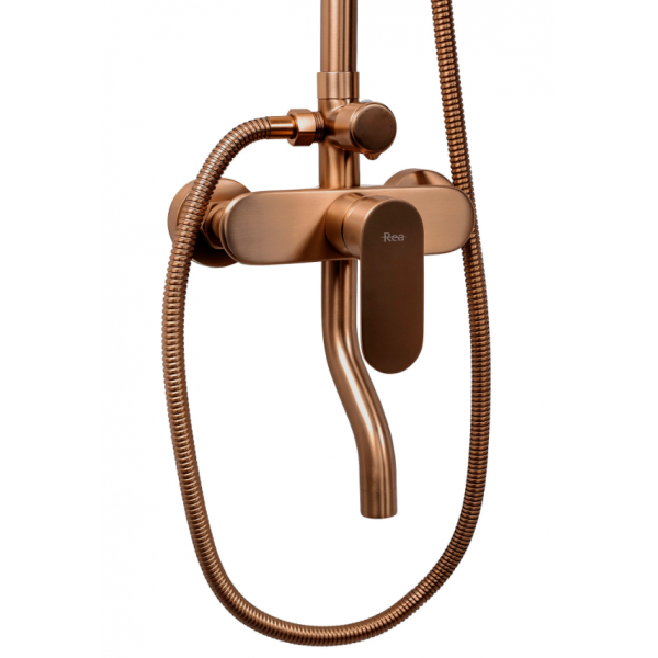 Душевой гарнитур REA DROP BRUSHED COPPER с изливом